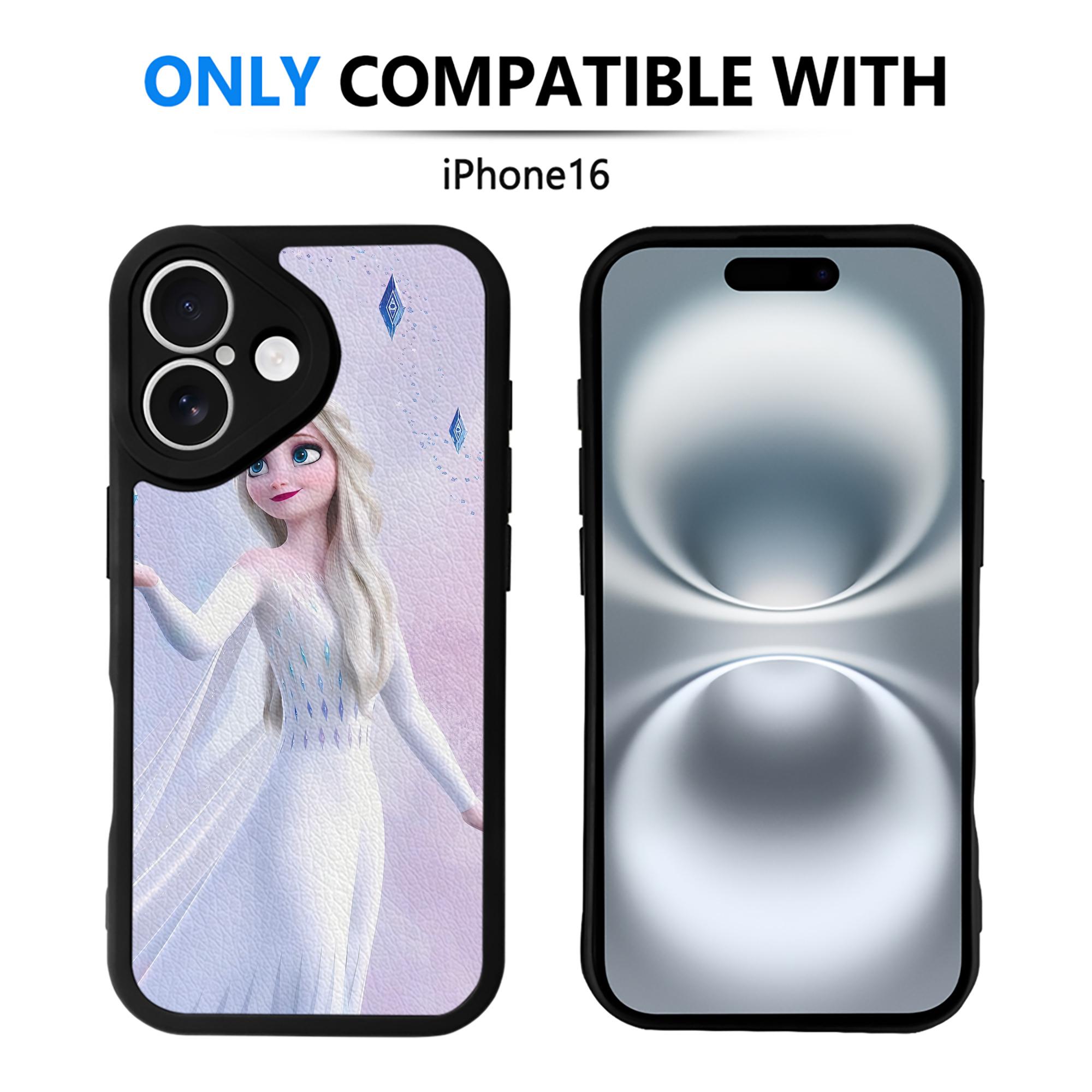 （画像用） アナと雪の女王 アンナ エルサ Frozen Anna Elsa 【iPhone 16シリーズ対応】シリコンスマホケース（レザー調） 材質：シリコン